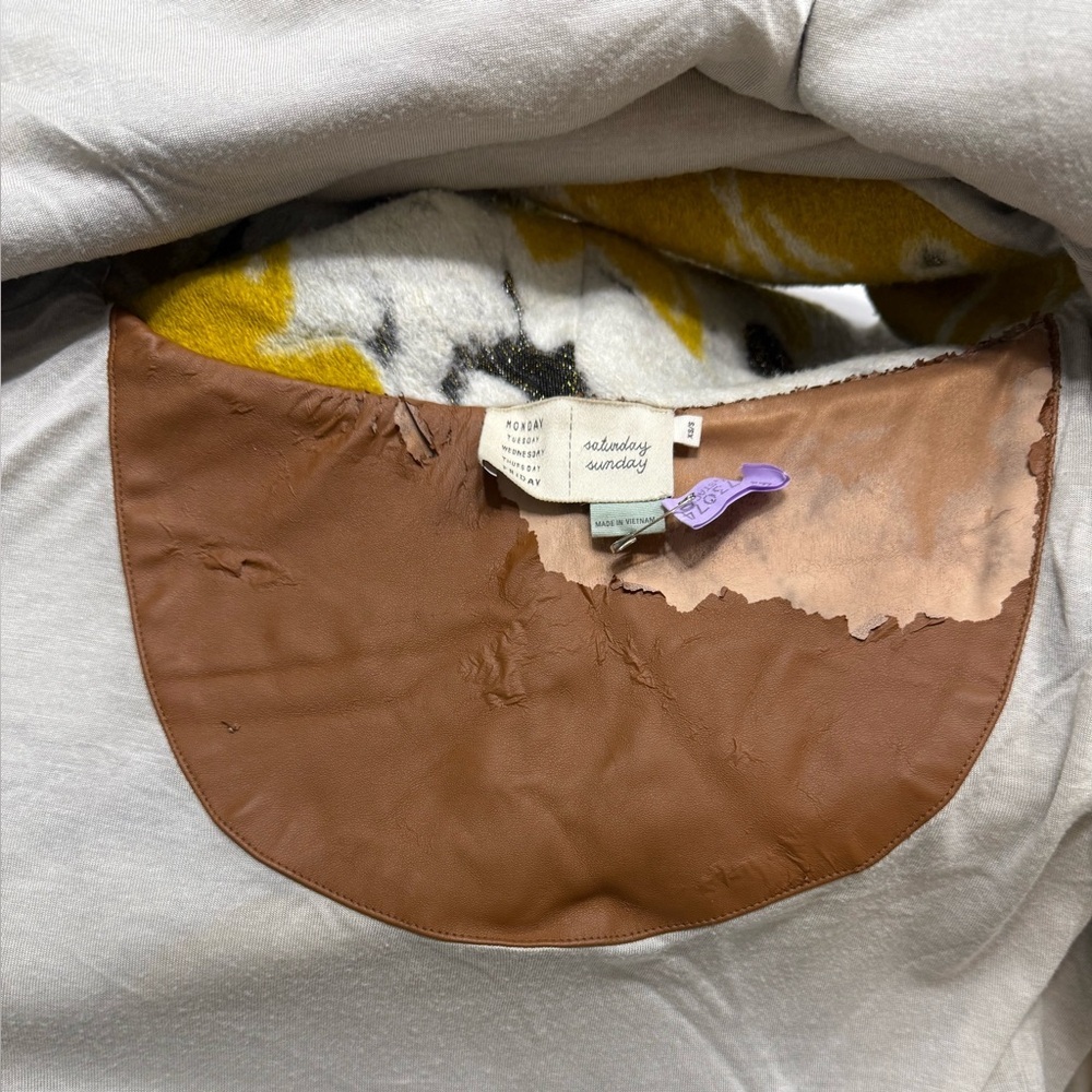 RARE Anthropologie Saturday Sunday Cozy Hooded Jacket - VINTAGE LOOK - Picture 10 of 12